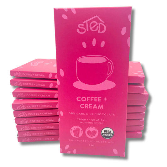 Limited Edition Coffee and Cream Chocolate Bar – handcrafted bean-to-bar dark milk chocolate